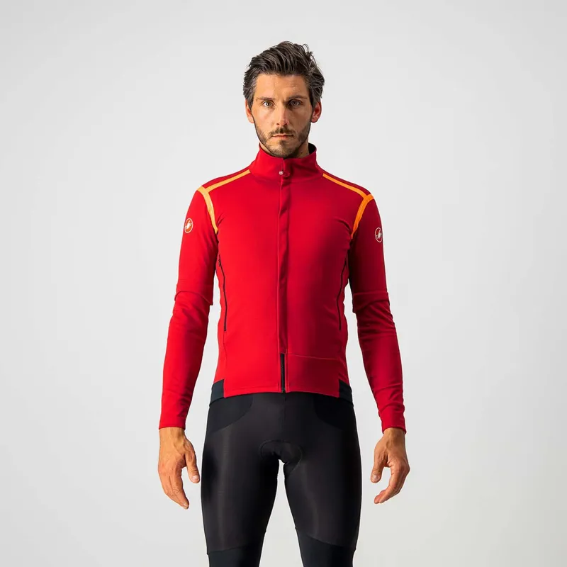 Castelli Perfetto RoS Mens Convertible Jacket - Pro Red/Brilliant Orange