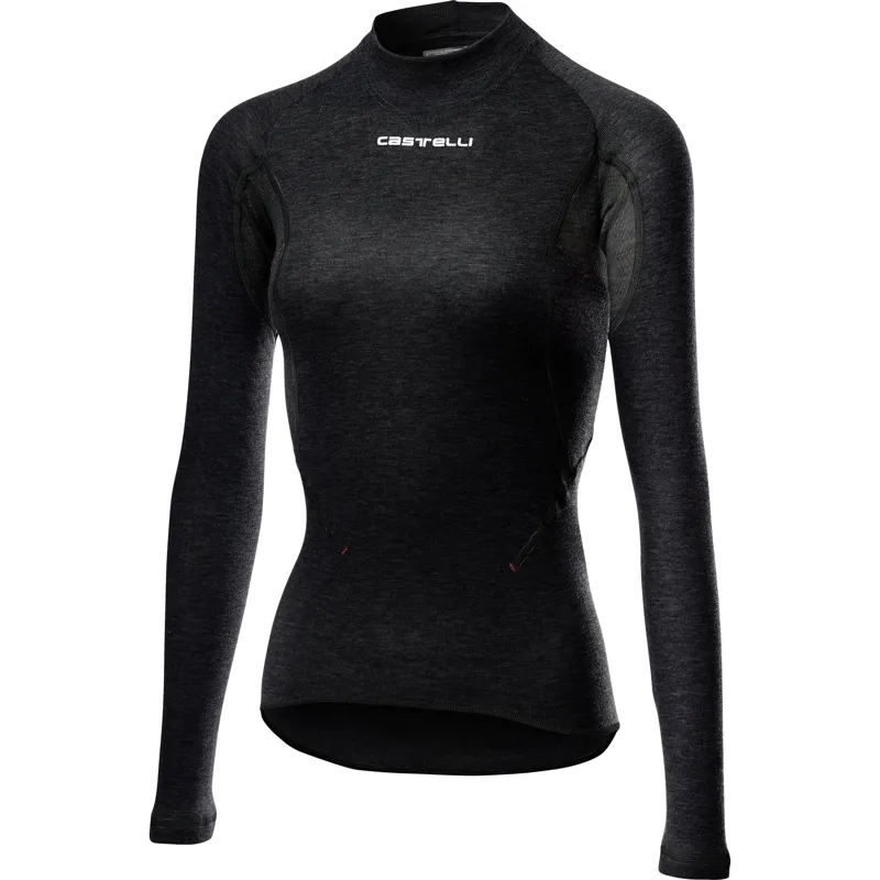 Castelli Flanders 2 Warm Long Sleeve Womens Cycling Base Layer - Black - Size Large