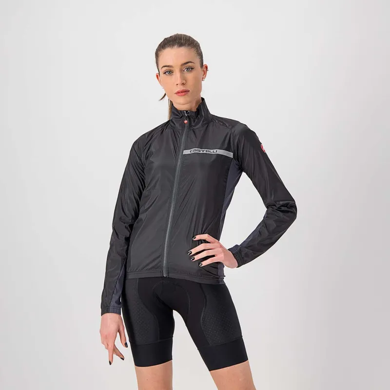 Castelli Squadra Stretch Womens Jacket - Light Black/Dark Grey - Size Medium