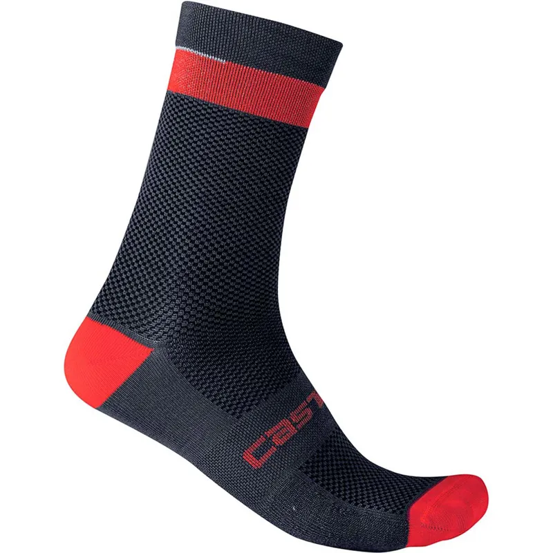 Castelli Alpha 18 Socks - Savile Blue/Red