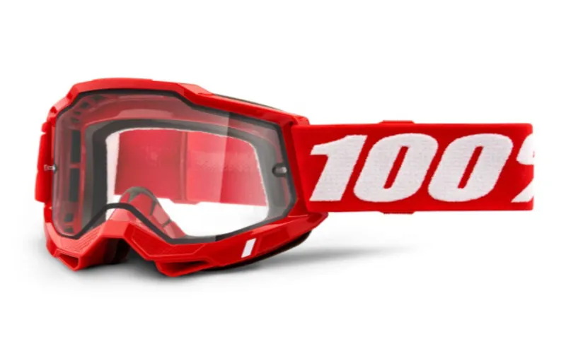 100 Percent Accuri 2 Enduro MX Goggles Red Clear Lens