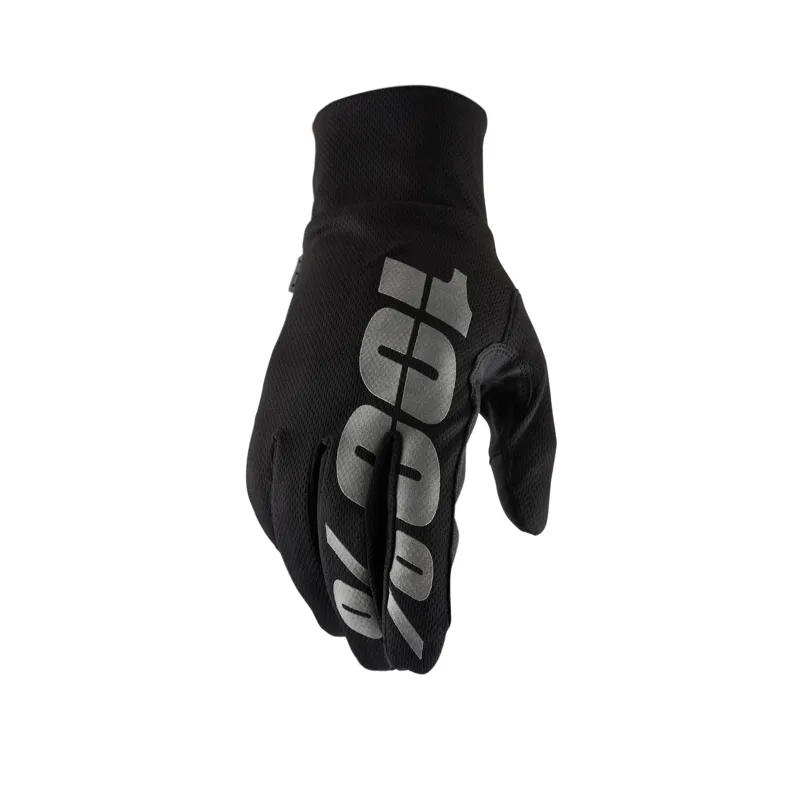 100% Hydromatic Waterproof Mens Mountain Bike Gloves - Black