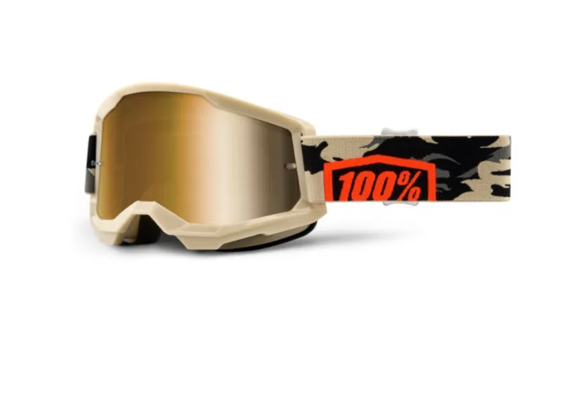 100 Percent Strata 2 Goggle - Kombat/True Gold Mirror Lens