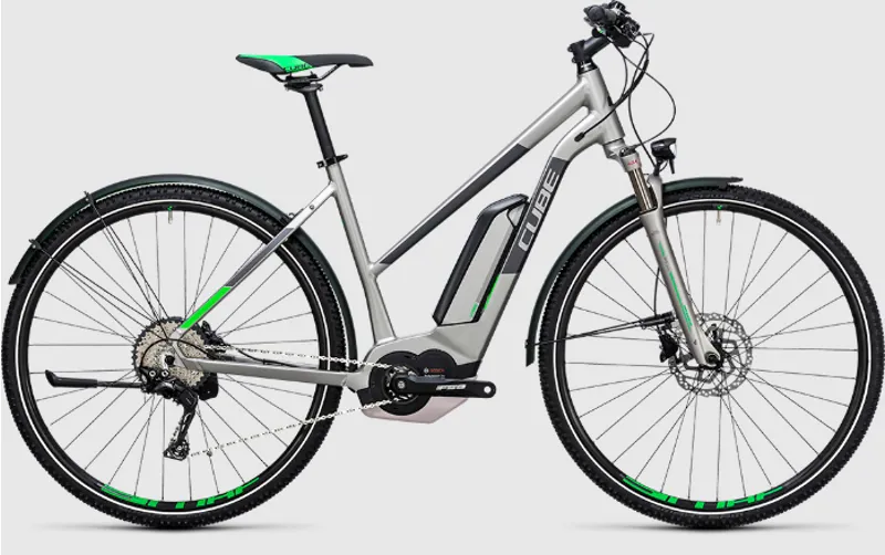 2017 Cube Cross Hybrid Race 500 E Bike in Silver-1