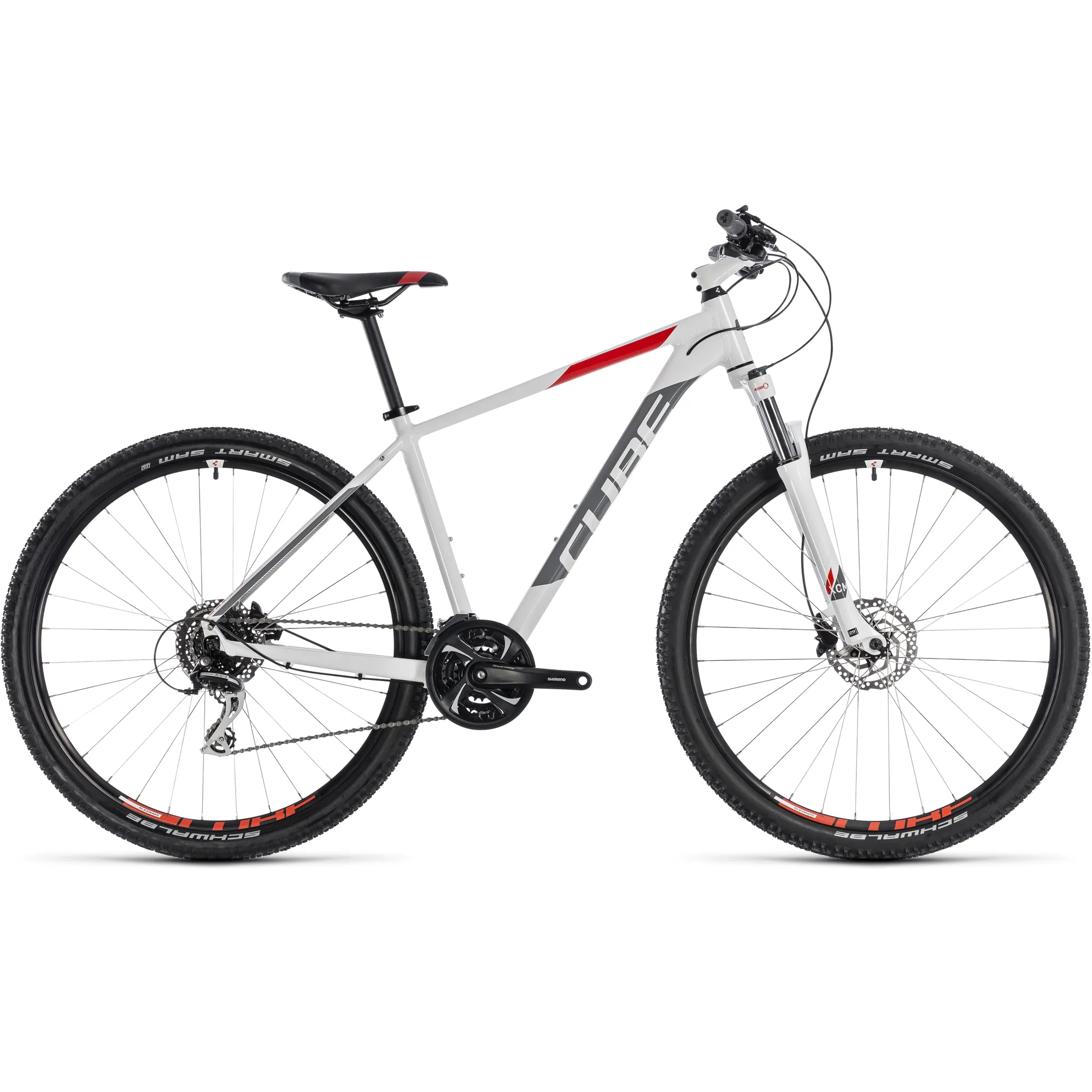 2018 Cube Aim Race Mens Mountain Bike White Red