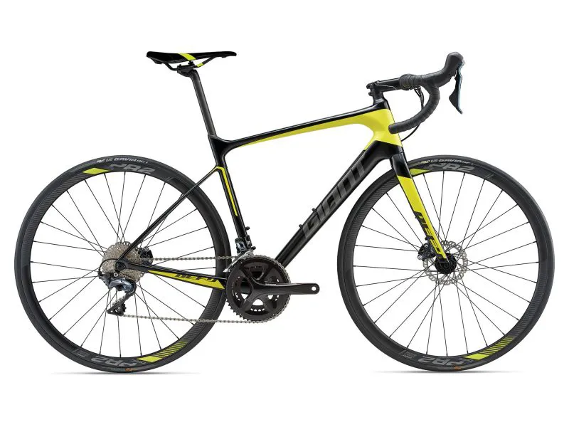 GIANT  DEFY ロードバイク2018年モデル  M(170cm〜) 2018 Giant Defy Advanced 1 Mens Carbon Road Bike Smoke/Yellow