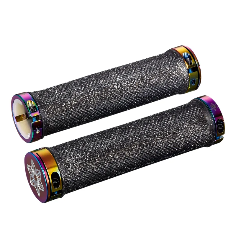 Supacaz Diamond Kush Handlebar Grips - Black/Oil Slick