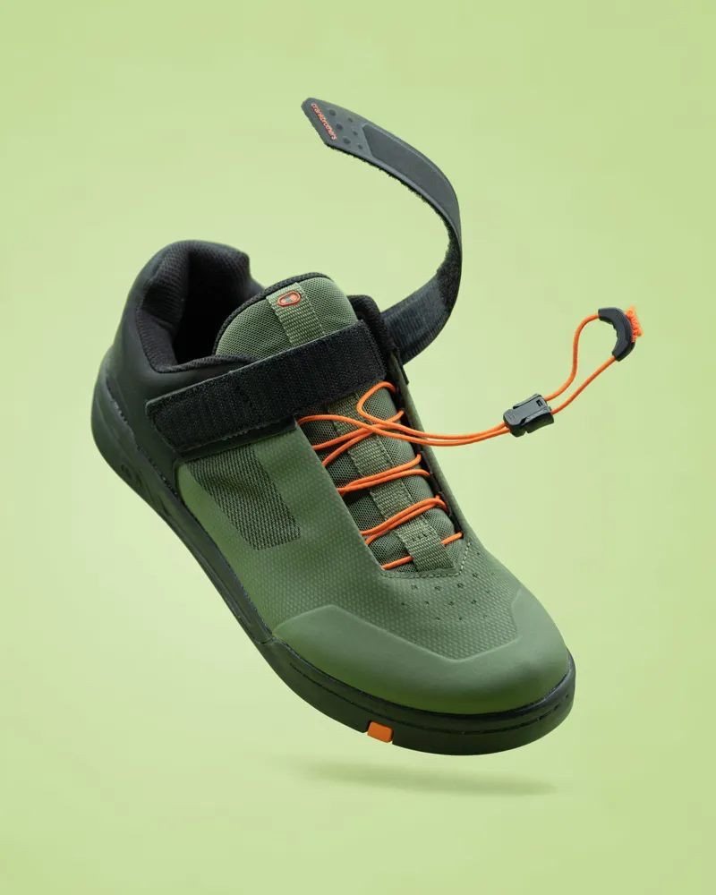 Crankbrothers Stamp Speedlace MTB Flat Shoes - Green/Black/Orange - Size UK 6-6