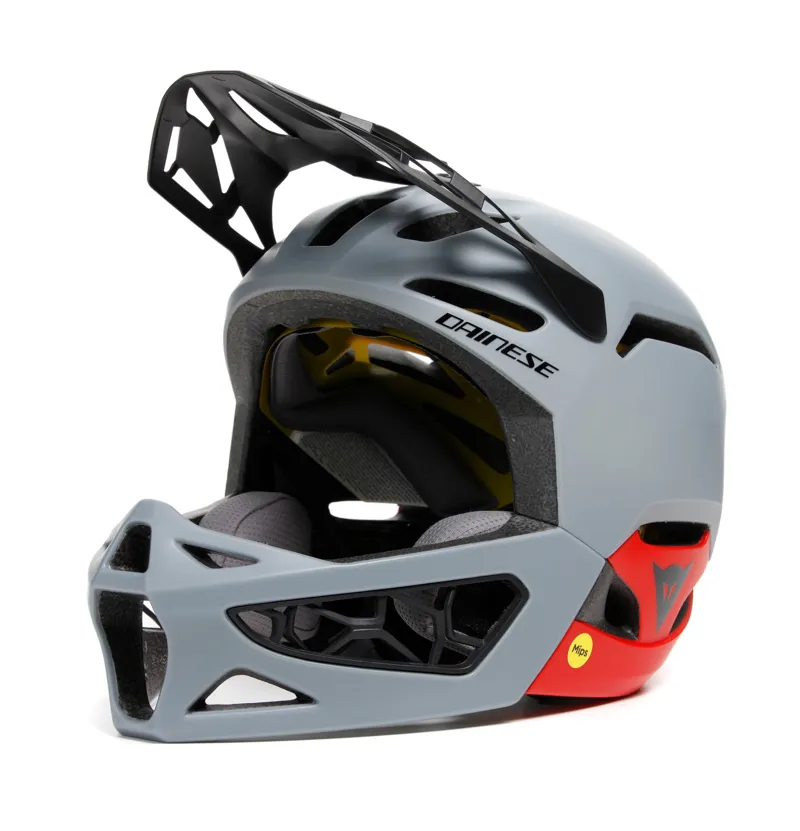 Dainese Linea 01 Full Face MTB Helmet with MIPS - Grey/Red