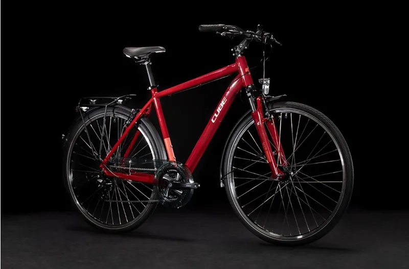 2021 Cube Touring Hybrid Bike - Dark Red/Grey-1