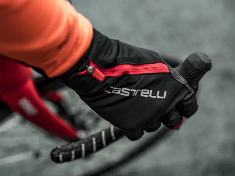 Castelli Spettacolo RoS Glove - Black/Red - Size X-Small-2