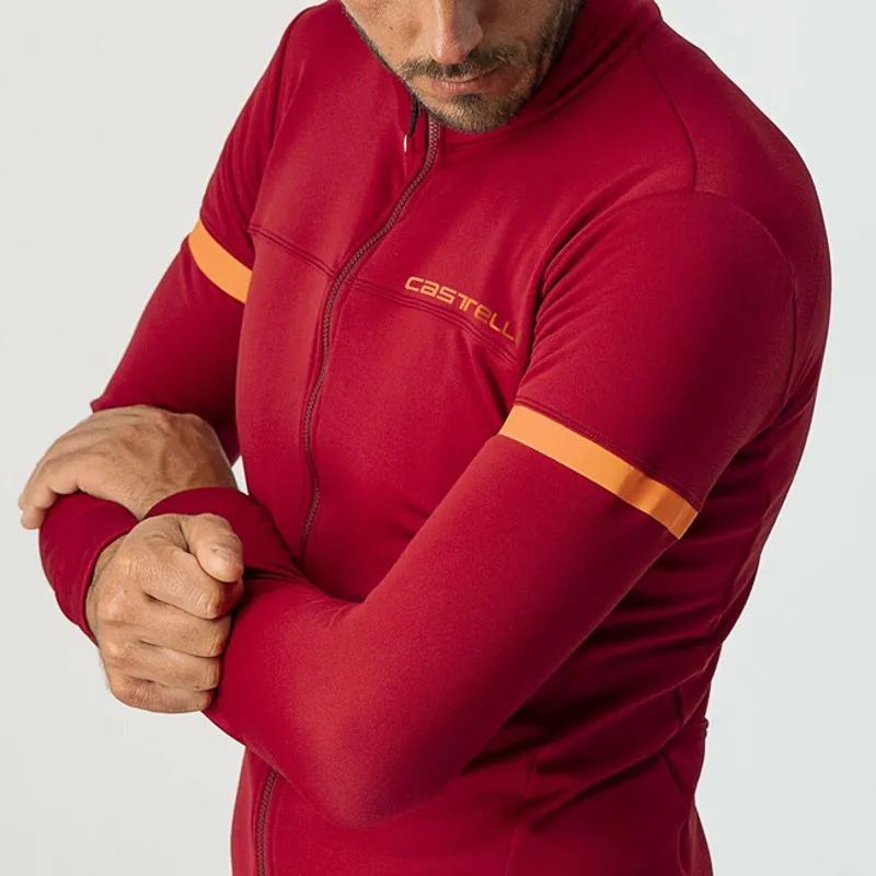 Castelli Fondo 2 Mens Long Sleeve Jersey - Pro Red/Orange Reflex-2
