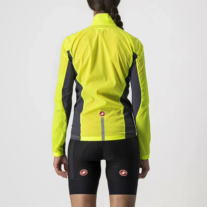 Castelli Squadra Stretch Womens Jacket  - Yellow Fluo/Dark Grey - Size Medium-1