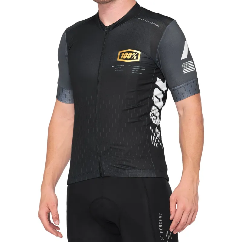 100% Exceeda Mens Cycling Jersey - Charcoal
