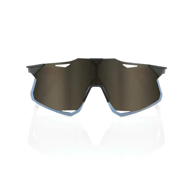 100% Hypercraft Cycling Sunglasses - Matte Black/Soft Gold Mirror Lens-1