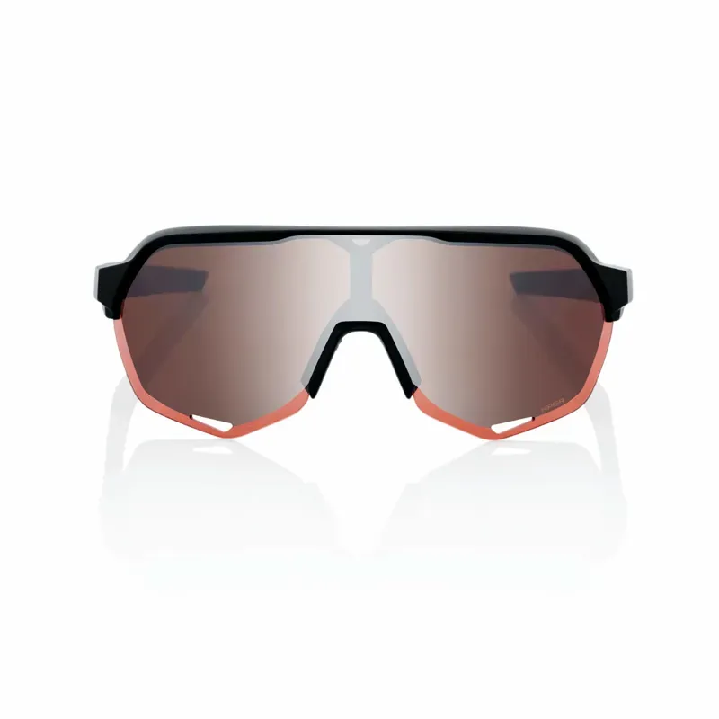 100% S2 Cycling Sunglasses - Soft Tact Black/HiPER Crimson Silver-1