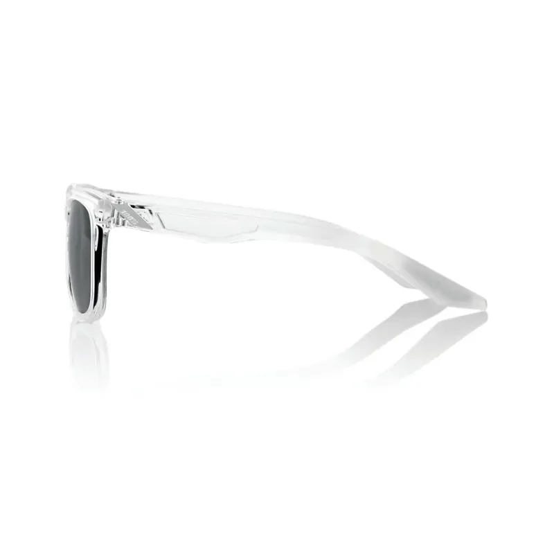 100% Hudson Cycling Sunglasses - Polished Crystal Haze/Black Mirror Lens-2