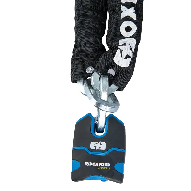 Oxford Chain12 Chain and Padlock Bicycle Lock 12mm x 1.5m - Black
