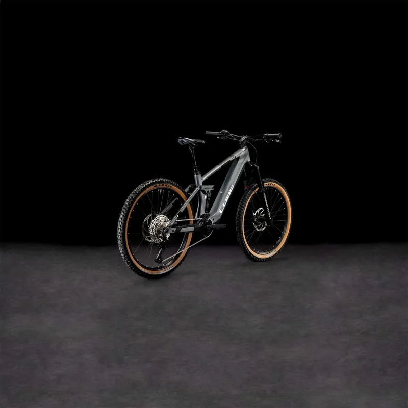 2024 Cube Stereo Hybrid 160 HPC Race 750 27.5 Electric Mountain Bike - Grey/Metal-2