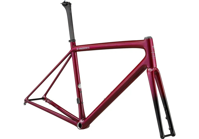 2022 S-Works Aethos Road Bike Frameset - Chameleon Supernova Tint Over Maroon