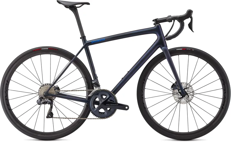 2021 Specialized Aethos Pro Ultegra Di2 Road Bike - Satin Blue Murano/Carbon/Cobalt