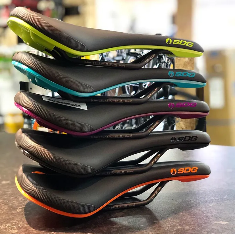 SDG Bel Air 3.0 Lux Alloy Saddle - Black/Turquoise-1