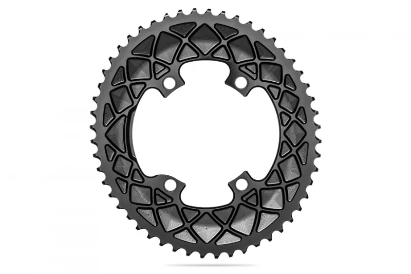 Absolute Black Road Oval Chainring Dura-Ace R9100 Ultegra R8000 and 105 R7000 - Black