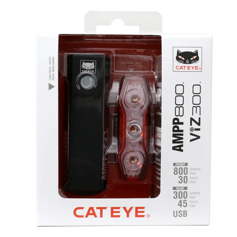 Cateye AMPP 800 / Viz 300 Bicycle Light Set-1