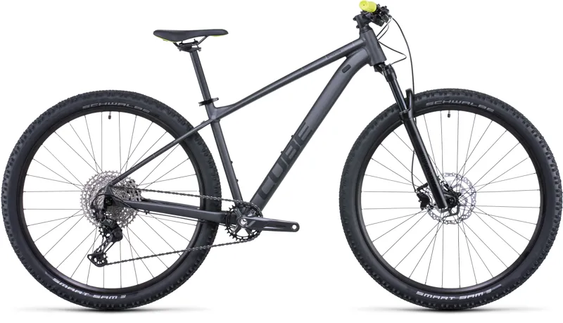 2022 Cube Attention SL Hardtail Mountain Bike - Grey/Lime