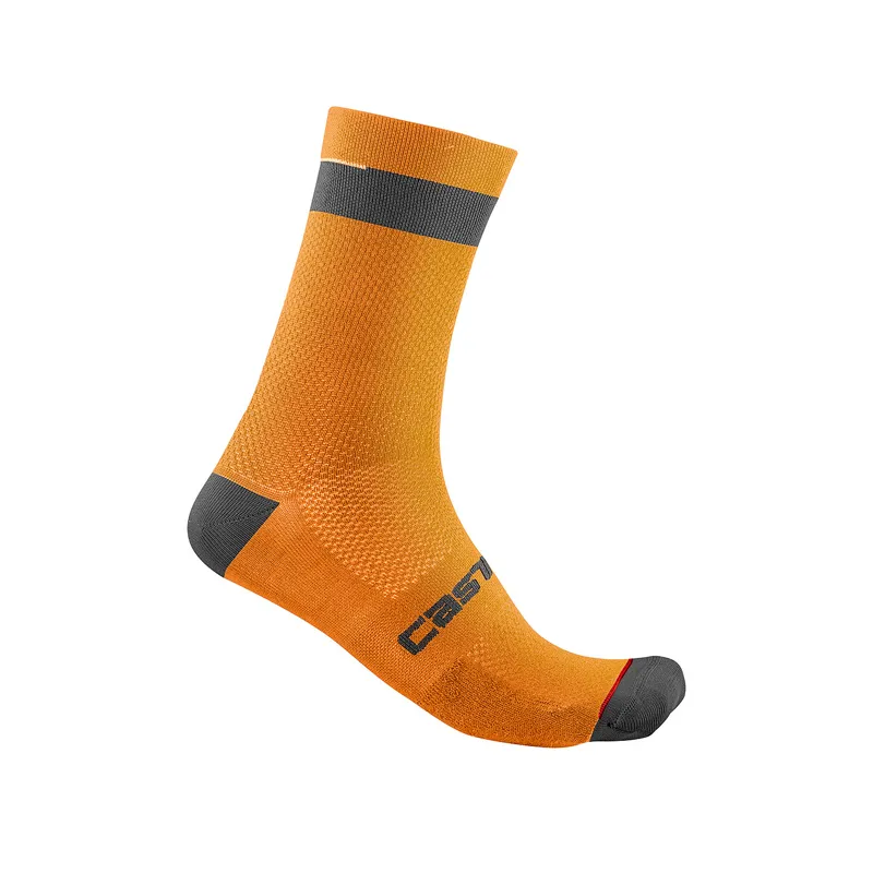 Castelli Alpha 18 Cycling Sock - Brilliant Orange/Black