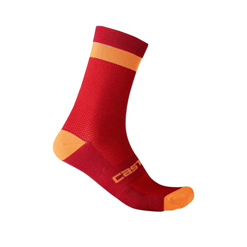 Castelli Alpha 18 Cycling Sock - Pro Red/Brilliant Orange