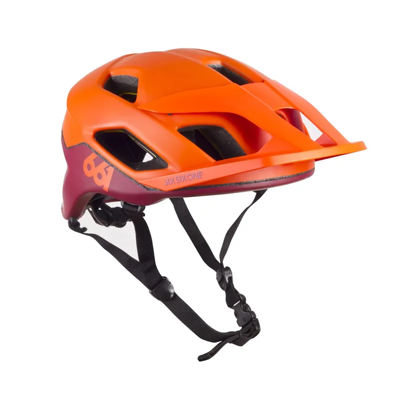 SixSixOne Crest Mountain Bike Helmet with MIPS - Orange/Burgundy