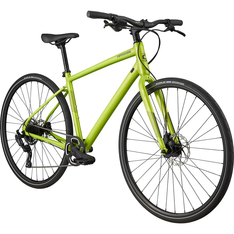 2023 Cannondale Quick Disc 4 Mens Hybrid Bike - Bio Lime-1