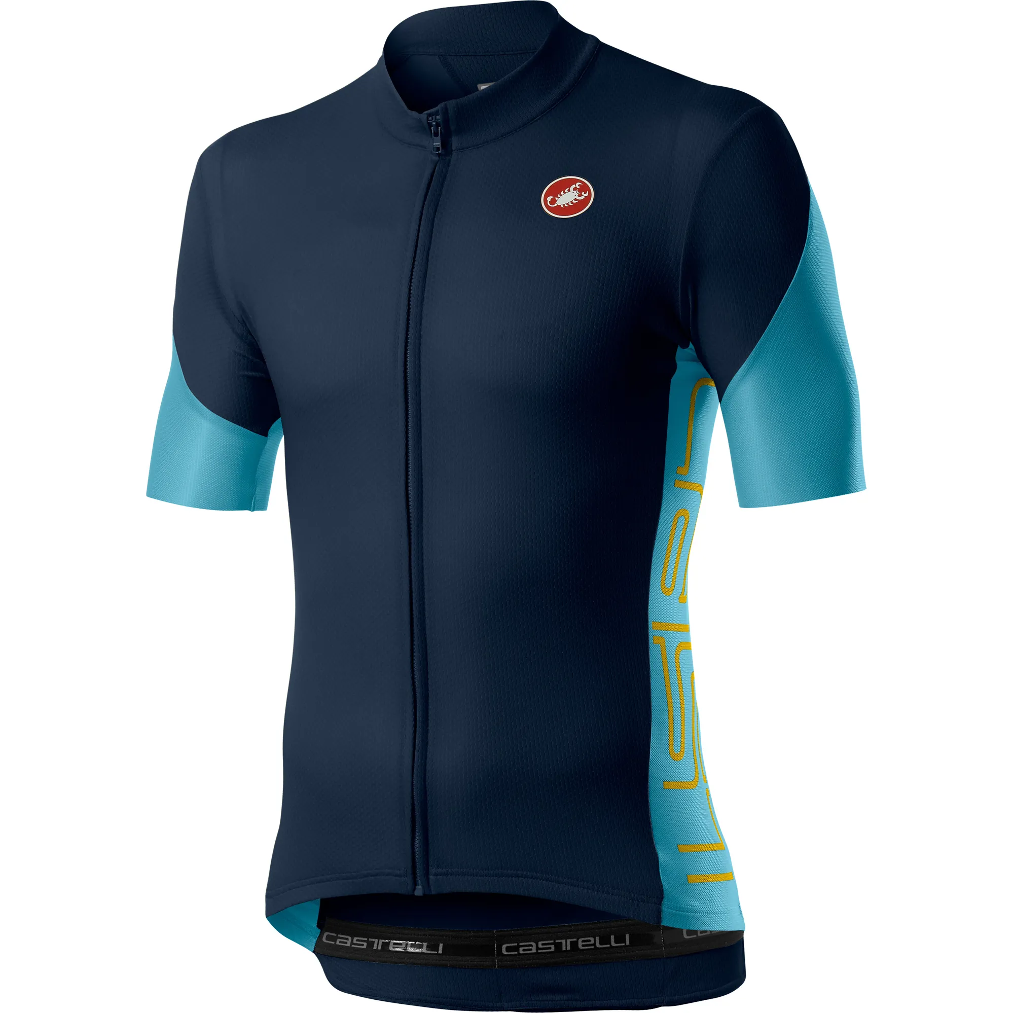Bike Jerseys Castelli Entrata Short Sleeve Jersey Castelli Entrata V Mens Short Sleeve Jersey Savile Blue/Celeste