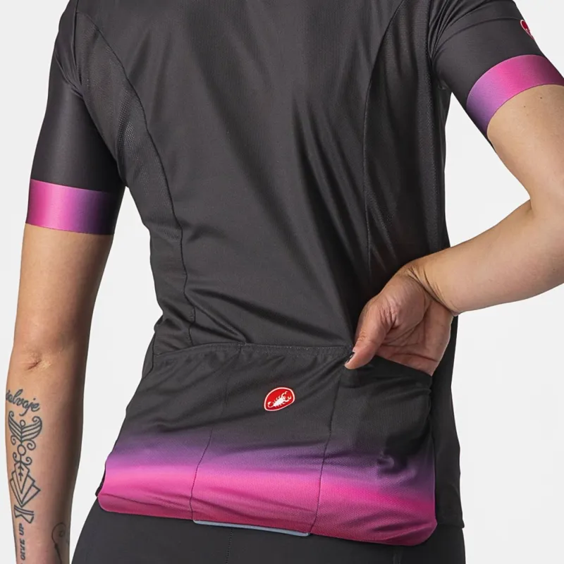 Castelli Gradient Womens Short Sleeve Jersey - Light Black - Size X-Large-2