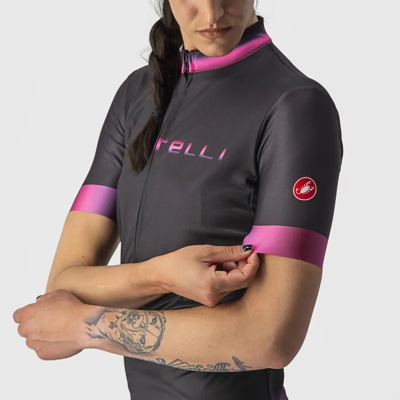 Castelli Gradient Womens Short Sleeve Jersey - Light Black - Size X-Large-3