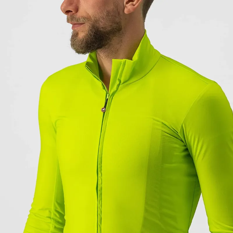 Castelli Pro Thermal Mens Mid Long Sleeve Jersey - Electric Lime-1