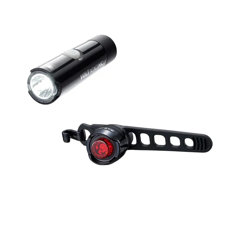 Cateye Volt 100XC/Orb Rechargeable Light Set - Black