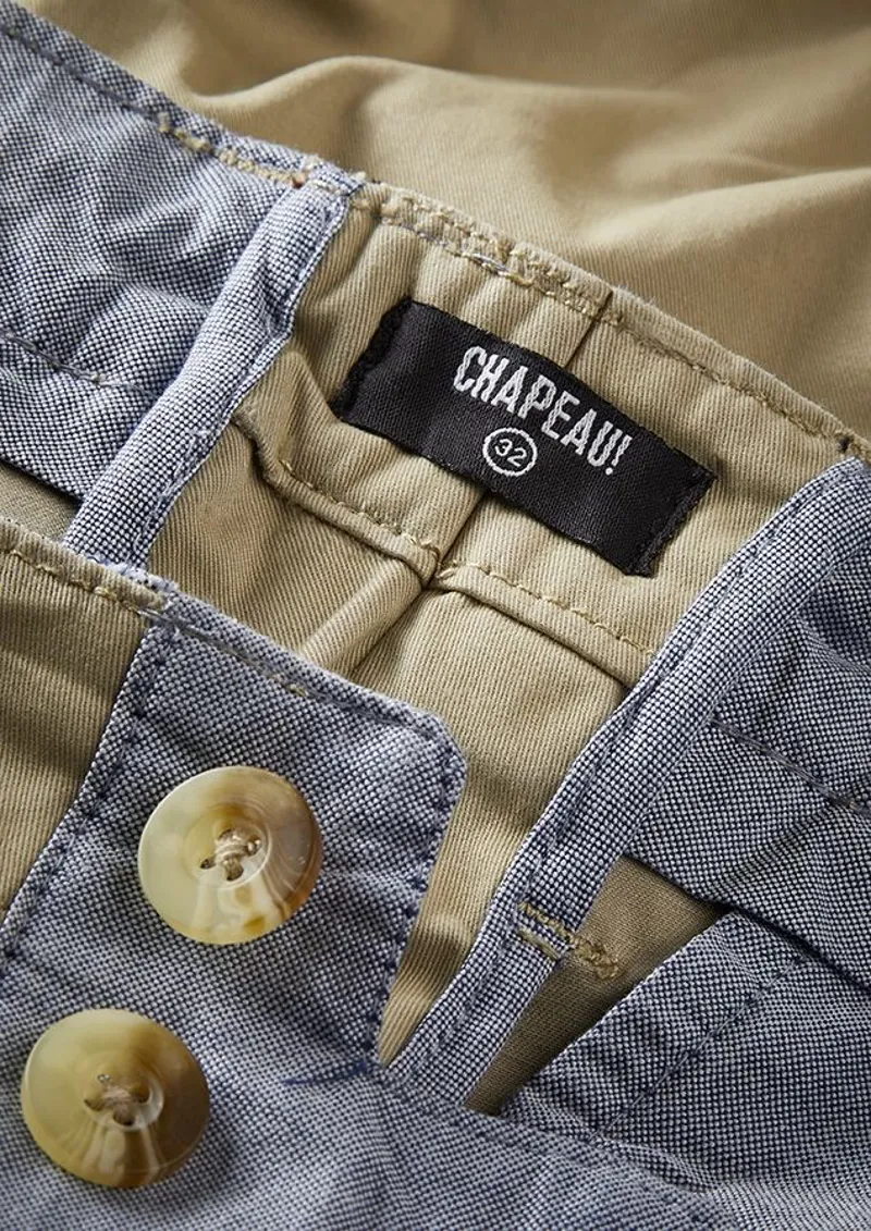 Chapeau Stretch Cotton Twill Mens Shorts - Khaki - Size Small-3