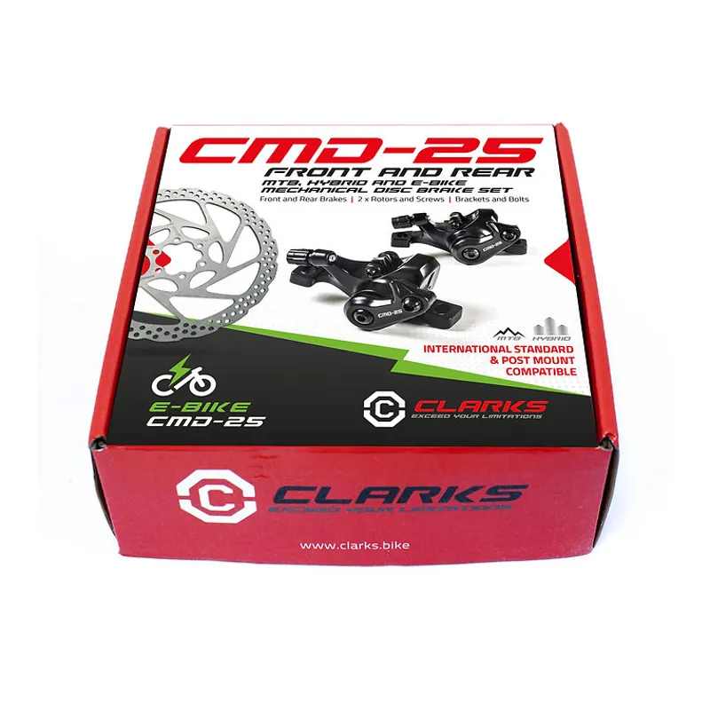 Clarks CMD-25 E-Bike Mechanical Disc Brake F/R 180mm/160mm - Black-3