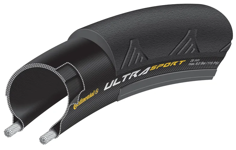 Continental Ultra Sport 700 x 28mm Folding Tyre - Black-1