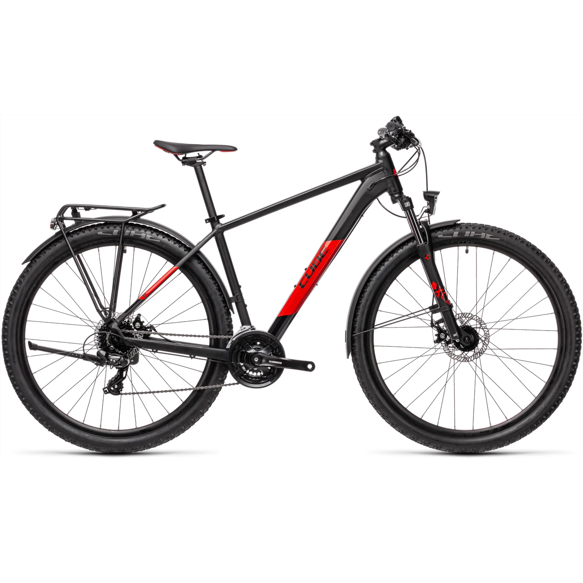2021 Cube Aim Allroad Hardtail Mountain Bike Black Red