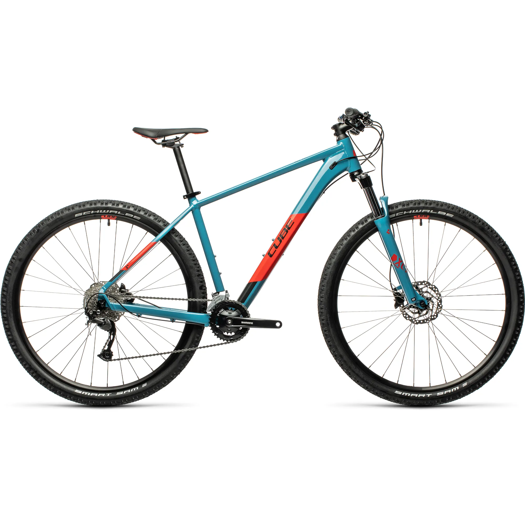 Cube Aim EX Hardtail Mountain Bike Blue Red