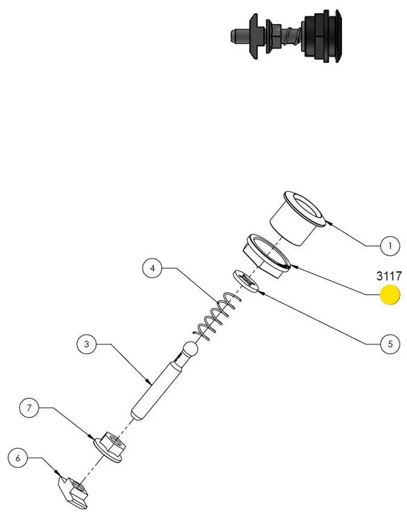 Cube Battery Cover Push Button Nut 22mm M17 3117 - Black-1