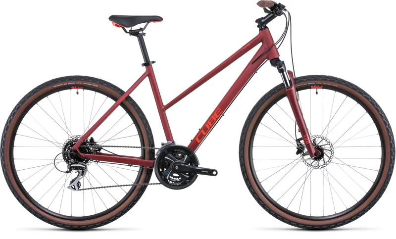 Cube Nature Trapeze Hybrid Bike Dark Red Red