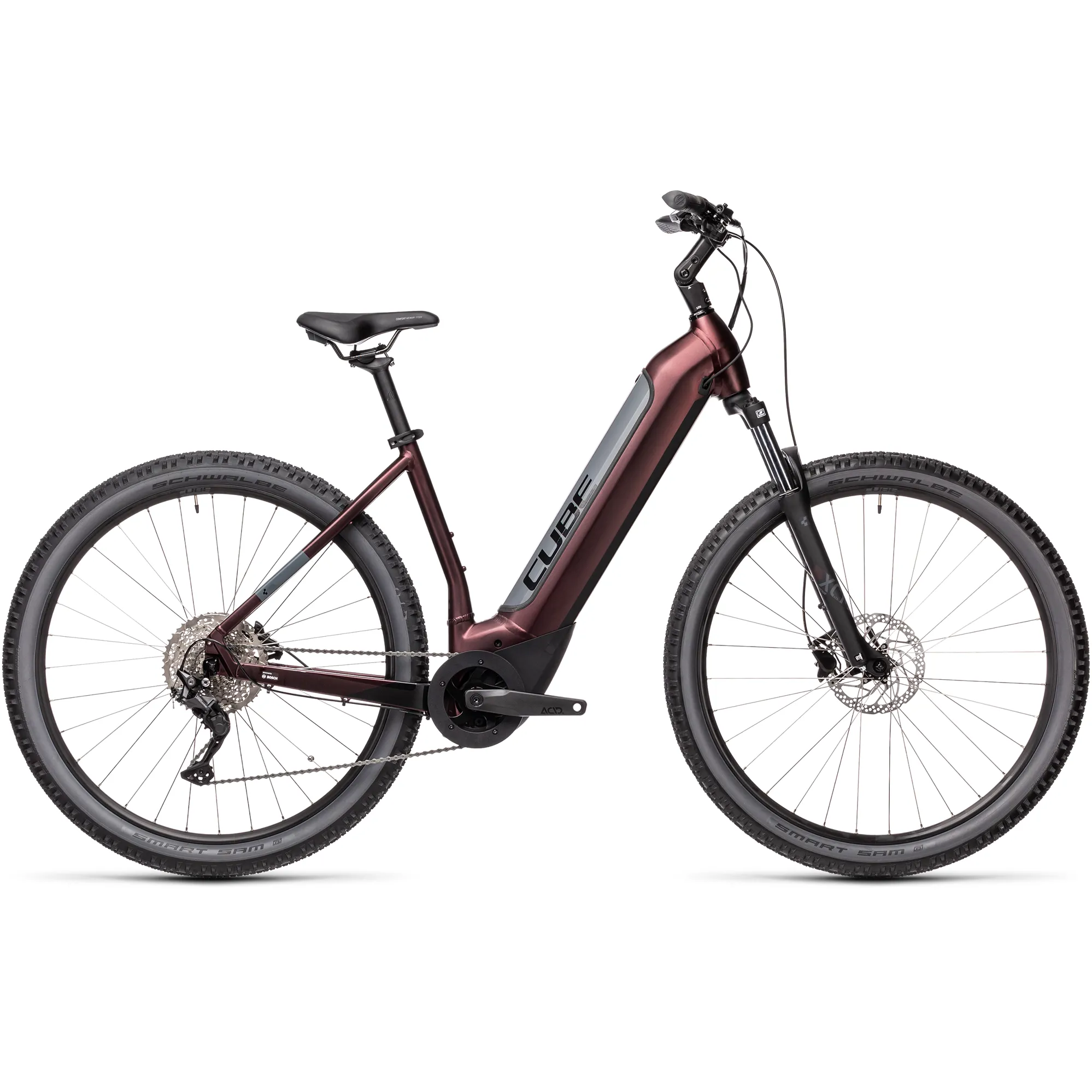 2021 Cube Nuride Hybrid Pro 500 Electric Hybrid Bike Berry Grey