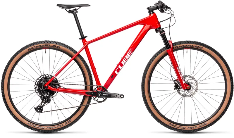 2021 Cube Reaction C:62 One Hardtail Mountain Bike - Red/White