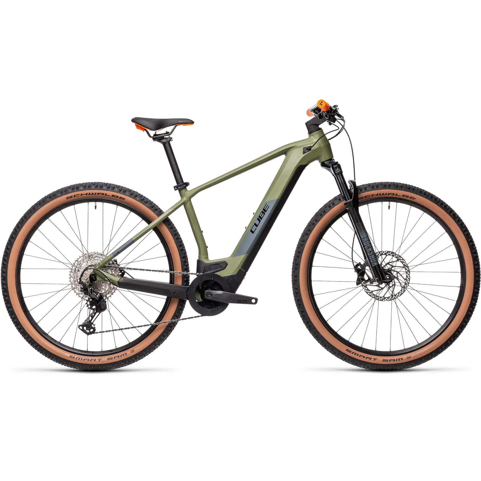2021 Cube Reaction Hybrid Race 625 Electric Mountain Bike Green