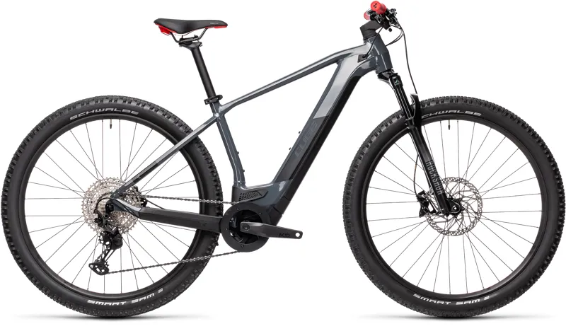 2021 Cube Reaction Hybrid Race 625 Electric Mountain Bike - Grey/Red