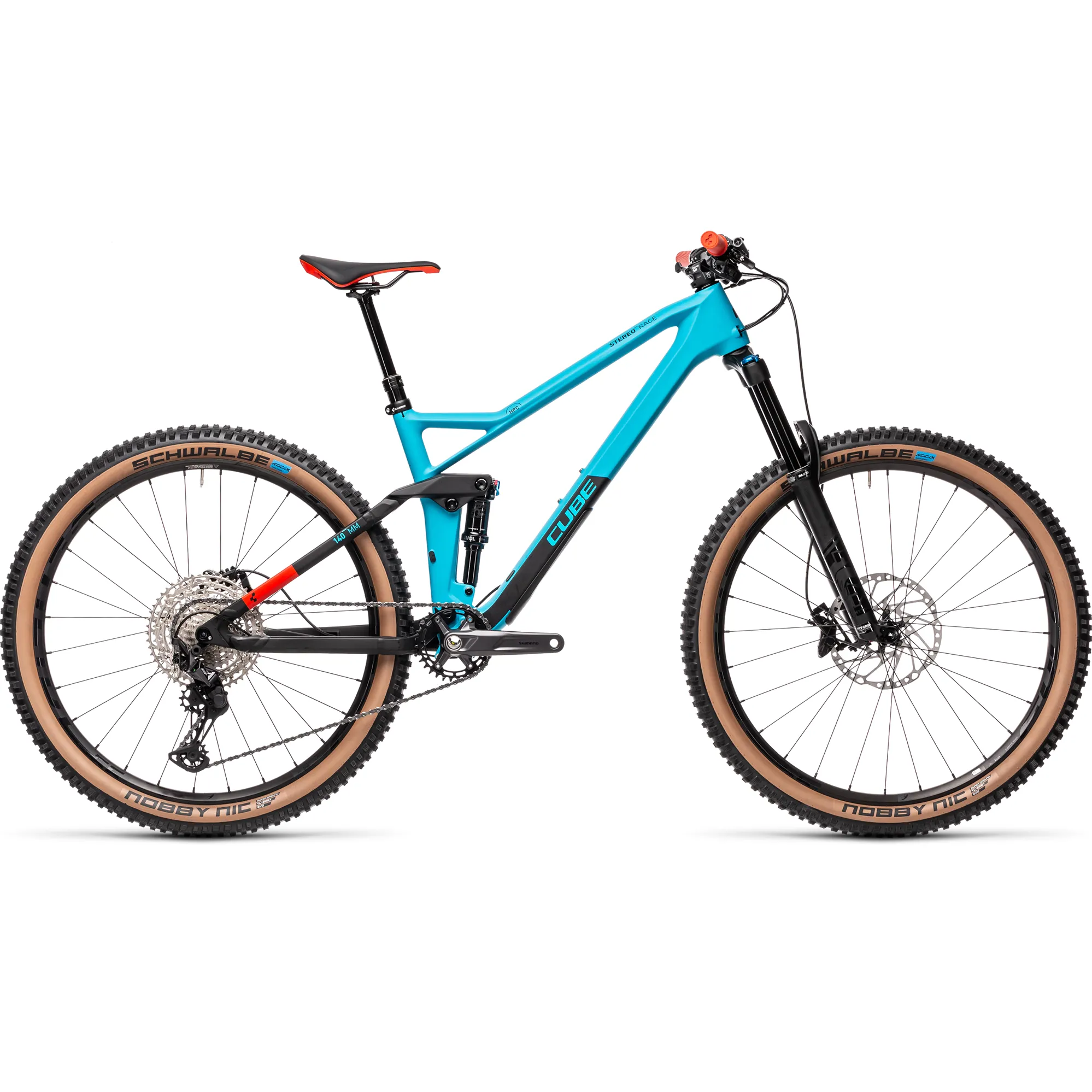 2021 Cube Stereo 140 HPC Race 27.5 Mountain Bike Petrol Red